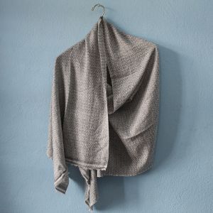 Gray Fish Bone Pattern Design Double Ply Stole