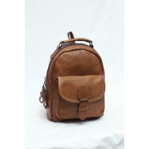Beautiful and Attractive Small Size Brown Leather Backpack