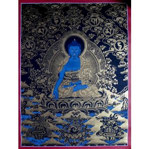 Tibetan Lord Medicine Buddha Bhaisajya Guru Lama Hand Painting Thangka Nepal free