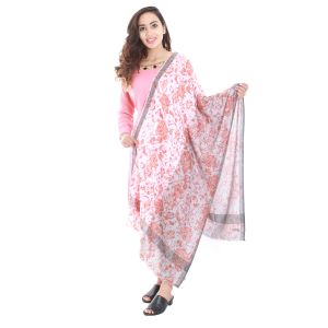 Rose Printed Two Toned Cashmere Shawl For Women