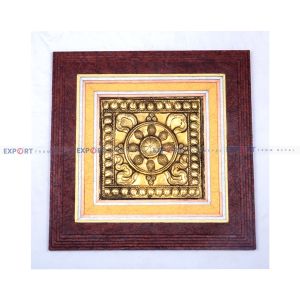 Paper wall hanging made of Nepali Lokta paper with  Astamangal art framing.