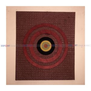 Paper wall hanging made with  lokta paper with paper roll in the middle with stripe design.