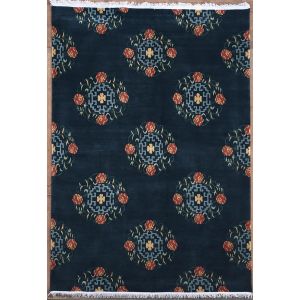 Nepalese Tibetan Traditional Design Hand-Knotted Woolen Carpet