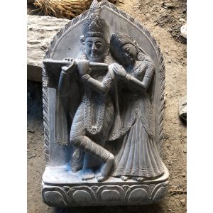 Stone Carved Radha Krishna 