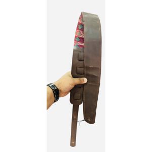 Hand-Woven Nepali Dhaka With Leather Handmade Premium 3″ Custom Leather Guitar Strap: The Ultimate Blend Of Durability, Comfort, And Style