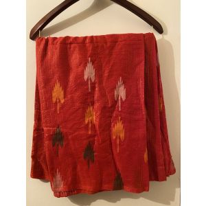 Orange Shining Dhaka Pattern Light Hand Made Saree