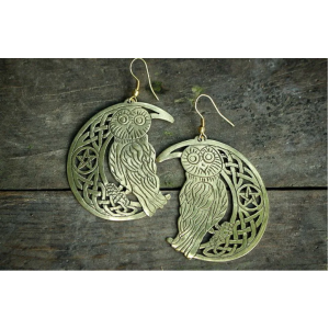 Pair of Owl Designed Brass Earrings