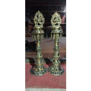 Pair of Panas Traditional Newari Oil Lamp