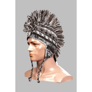 Hand-Knitted 100% Woolen Outside & Polyester Inside Multi-Colored Ear Flap