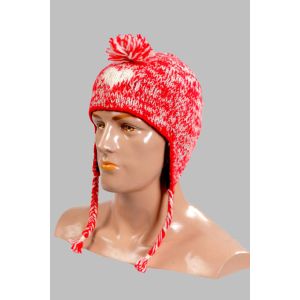 Hand-Knitted 100% Woolen Outside & Polyester Inside Multi-Colored Ear Flap