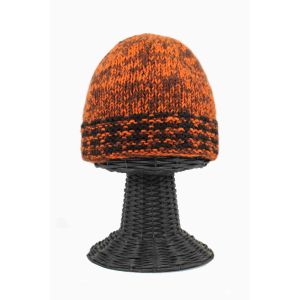 100% Pure Woolen Soft & Warm Orange and Black Beanie Hat