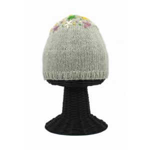 100% Pure Woolen Soft & Warm Gray Women's Beanie Hat