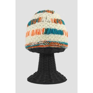100% Woolen Outside and Polyester Inside Stretchable Soft & Warm Multi-Colored Beanie Hat