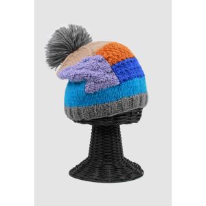 100% Woolen Outside and Polyester Inside Stretchable Soft & Warm Multi-Colored Patterned Beanie Hat