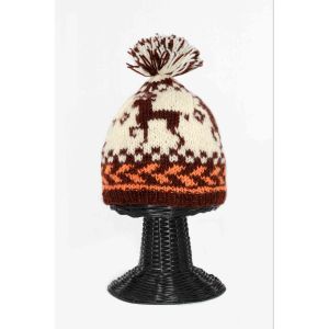 100% Pure Woolen Soft & Warm Multi-Colored Deer Designed Beanie Hat