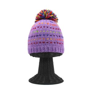 100% Woolen Outside and Polyester Inside Soft & Warm Stretchable Multi-Colored Beanie Hat