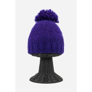 100% Woolen Outside and Polyester Inside Stretchable Soft & Warm Blue Colored Beanie Hat