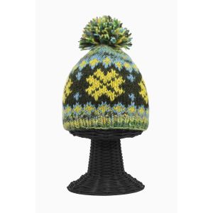 100% Woolen Outside and Polyester Inside Stretchable Soft & Warm Multi-Colored Patterned Beanie Hat