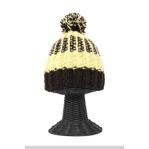 100% Woolen Outside and Polyester Inside Stretchable Soft & Warm Multi-Colored Beanie Hat