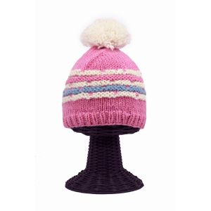 100% Woolen Outside and Polyester Inside Stretchable Soft & Warm Multi-Colored Women's Beanie Hat