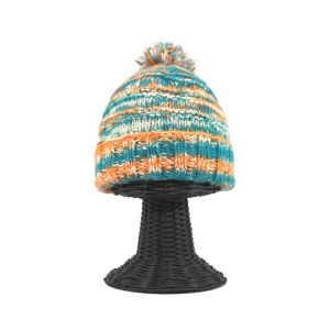100% Woolen Outside and Polyester Inside Stretchable Soft & Warm Multi-Colored Beanie Hat