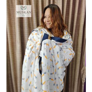 Muslin Cotton Summer Blanket in carrot pattern