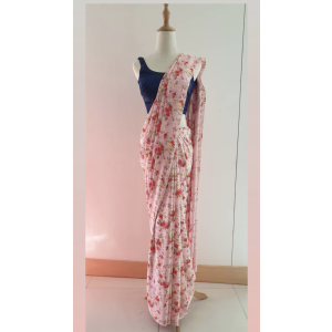 Pink Floral Sari