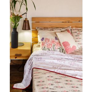 Handmade Red Floral Malmal Khasto