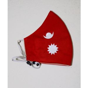 Nepali Flag Print Mask - Red