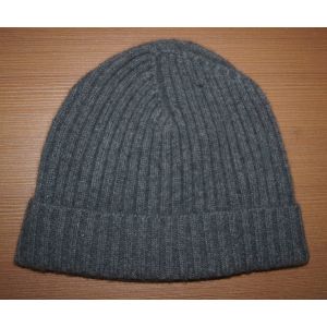 Pure Cashmere Thick Ribbed cap Hand made in Nepal