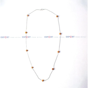 5 Mukhi Rudraksh Sterling Silver Necklace (9 Beads)