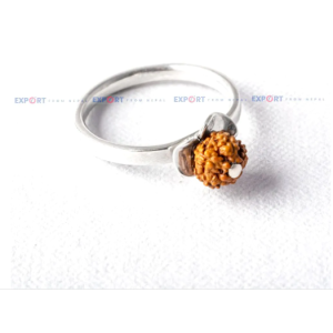 5 Mukhi Rudraksh Single Bead Rose Patel Design Ring