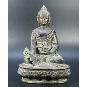 6.7" Tibetan Shakyamuni Meditating Healing Buddha Statue