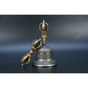 Used but Antique Tibetan Mantra Vajra Bell for Meditation