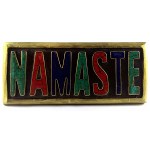 Wooden Namaste Plate - Painted with Stone Settinge Plain