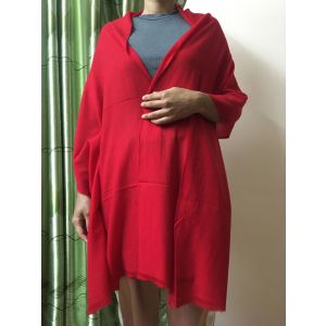 Red Cashmere Plain Shawl for Women