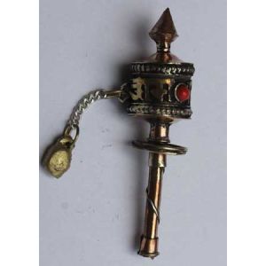 Tibetan Buddhism Mani Cylinder as Rolling  Prayer Drum, Prayer Wheel 