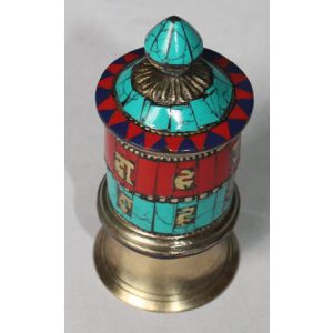 Stand Prayer Wheel for Home Brass Tibetan Buddhist Ornament Supplies