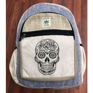 Skull Printed Hemp-Cotton BagPack.