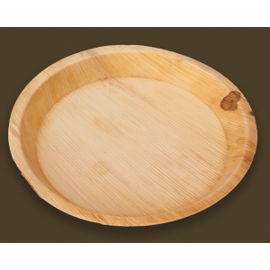 Standard Round Plate | 25 cm Diameter, 3 cm Depth | Areca Nut Palm Leaves | Light weighted | Durable | Bio-degradable | Disposable Plate | Fungus Proof | Portable