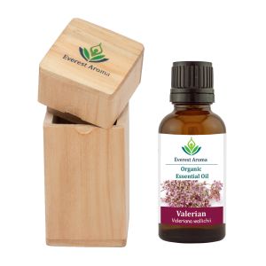 Organic Valerian Essential Oil | 10 ml with wooden case | Aromatherapy | Herb Extract