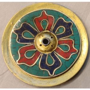 Wooden Lotus Flower Set Plate Incense Burner