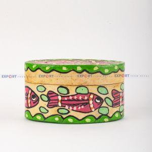 Mithila art oval Box