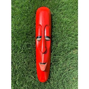 Handmade Wooden Mask Of Long Face Somalian, Painted in different color