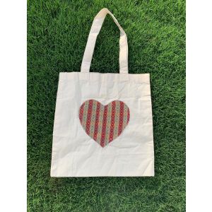 Heart print dhaka bag