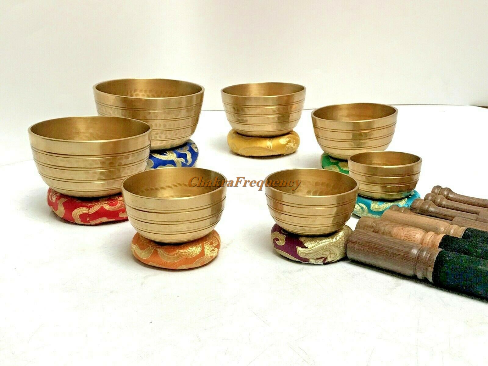 Singing Bowl Set- 7 Set of Singing Bowl-Tibetan Singing Bowl Set-Handmade Singing Bowl-Hand hammered Singing Bowl Set-Seven Chakra Tune Singing Bowl Set-Yoga and Meditation Bowl Set-Mindfulness Singing Bowl Set-Chakra Healing Set-Chakra Balancing Bowl Set