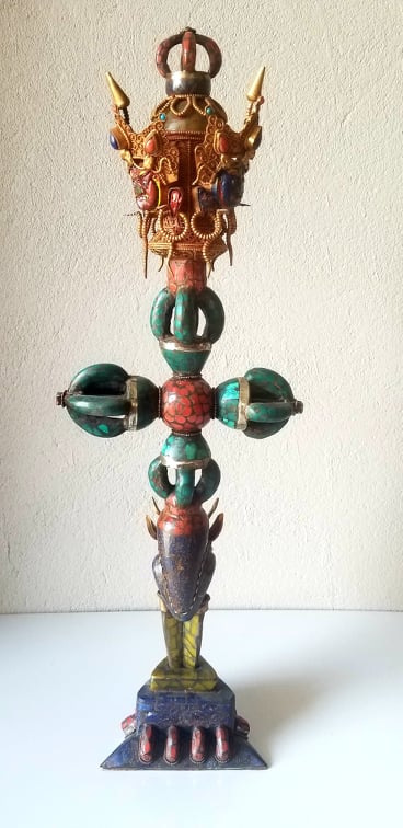 Double Dorje Torquise Phurba ( Vajra)