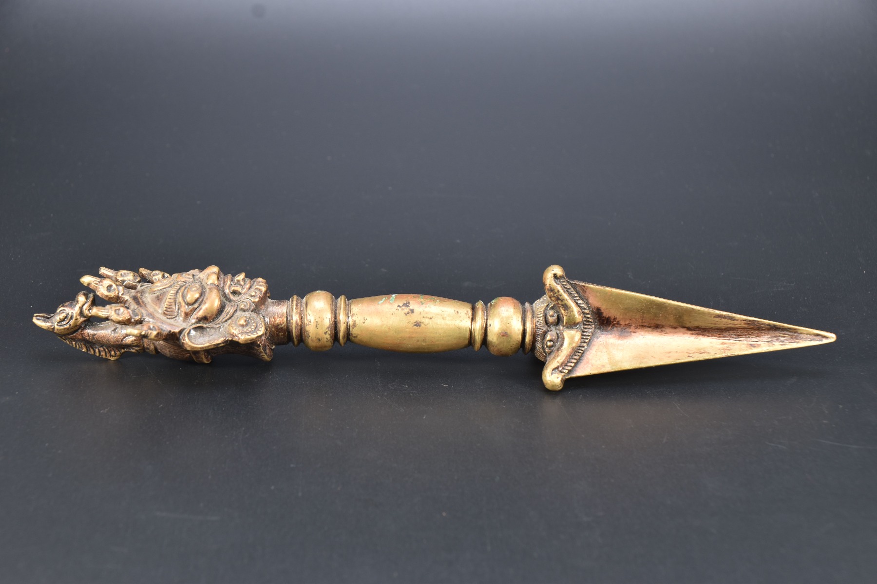 Rare Tibetan Vajrakilaya Mahakala Head-faced Kartika Phurba Phurwa Buddhist Thunderbolt Shaman Phurpa