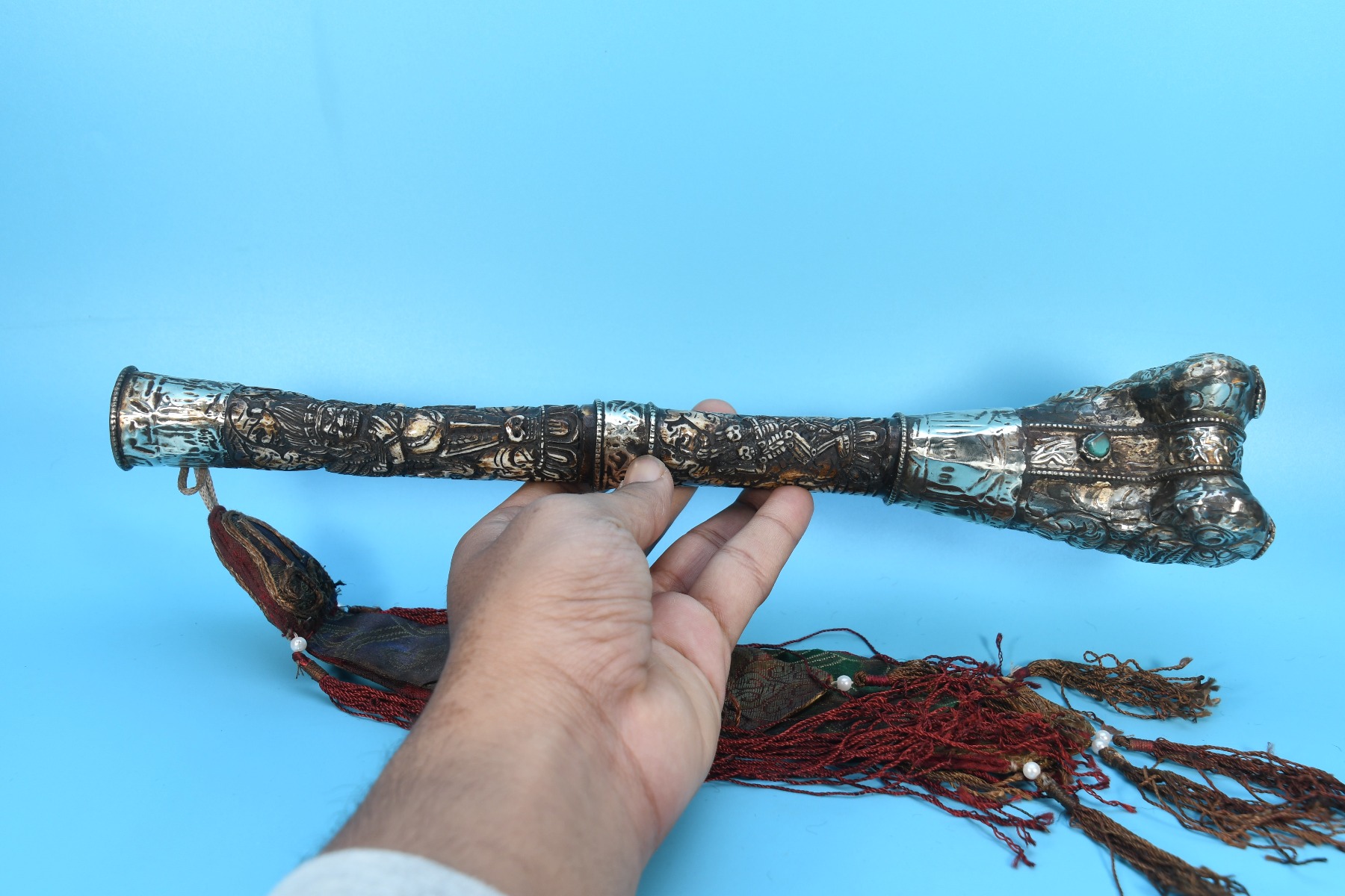 Used Tibetan Lama Buddhist Citipati Tibet Ritual Chod Kangling Trumpet Horn Nepal