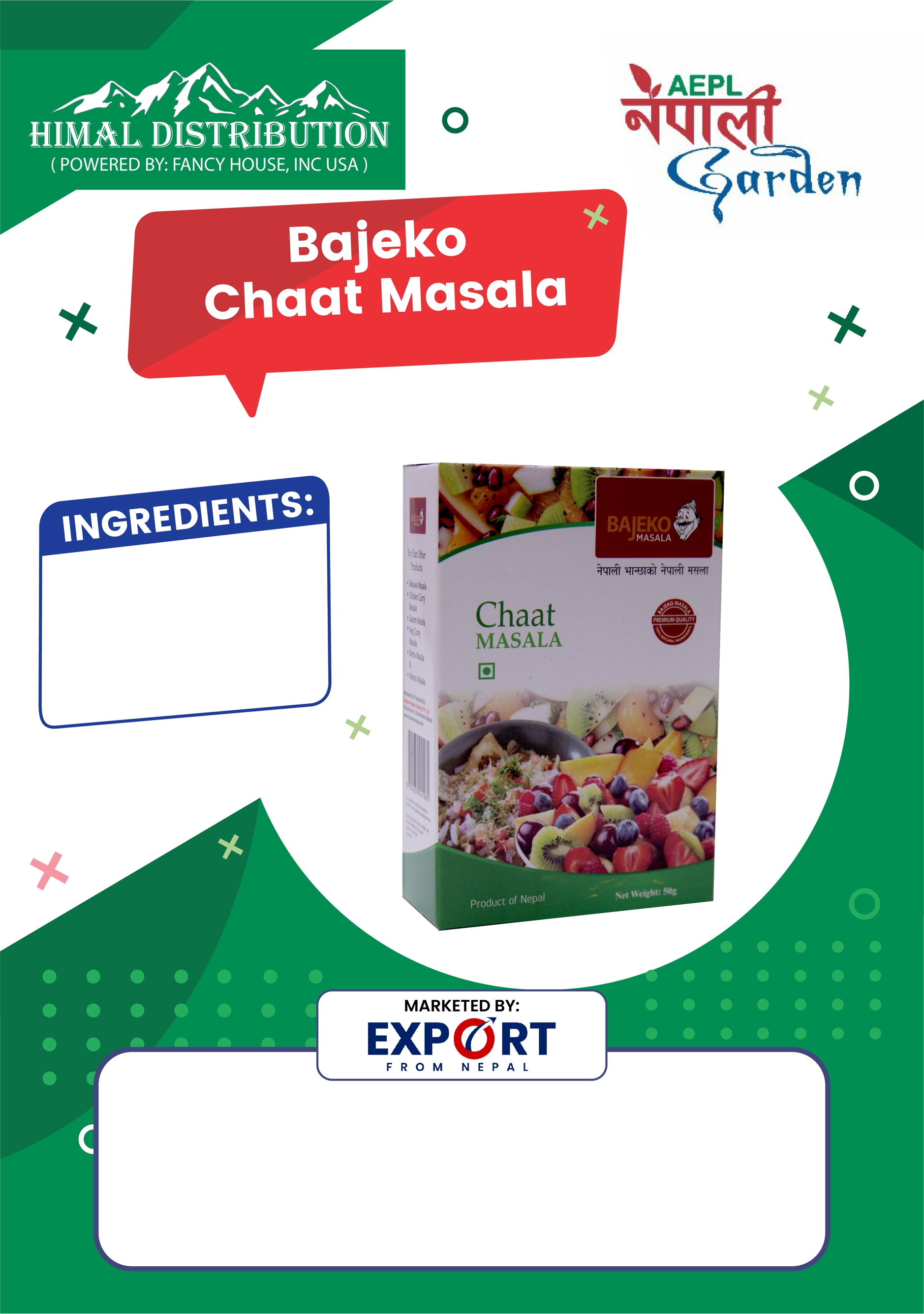 Bajeko Chat Masala (200 Packets)
